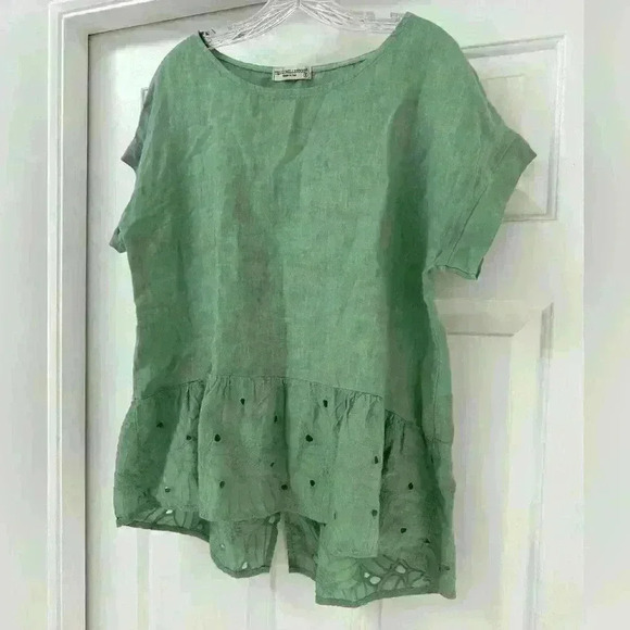 Terzo Millennio‎ Lagenlook Short Sleeve Linen Made In Italy Regular fit Size S - Picture 3 of 7